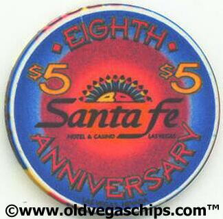 Santa Fe Casino 8th Anniversary $5 Casino Chip