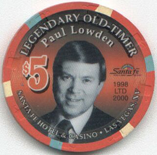 Santa Fe Casino Paul Lowden $5 Casino Chip
