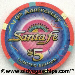 Santa Fe Casino 9th Anniversary $5 Casino Chip