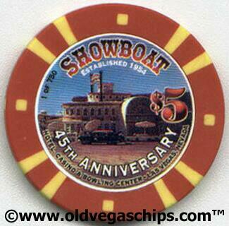 Showboat Hotel 45th Anniversary $5 Casino Chip