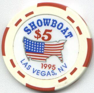 Showboat Hotel 4th of July 1995 $5 Casino Chip
