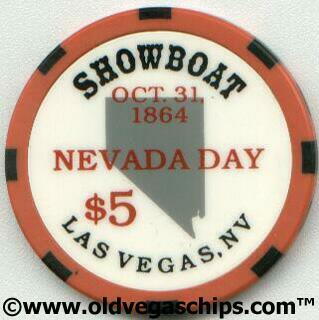 Showboat Hotel Nevada Day 1995 $5 Casino Chip