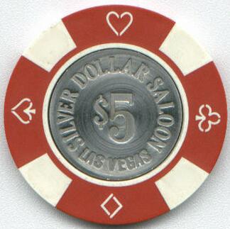 Silver Dollar Saloon $5 Casino Chip