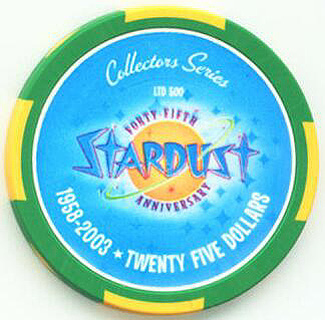 Stardust 45th Anniversary 2003 $25 Casino Chip 