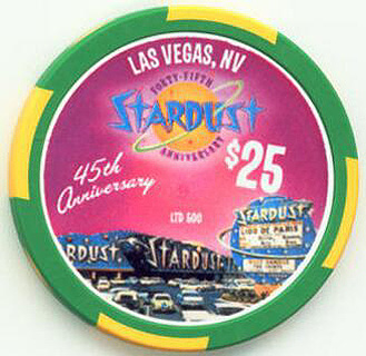 Stardust 45th Anniversary $25 Casino Chip