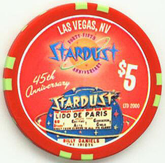 Stardust 45th Anniversary $5 Casino Chip