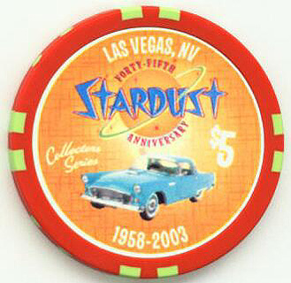 Stardust 45th Anniversary $5 Casino Chip 