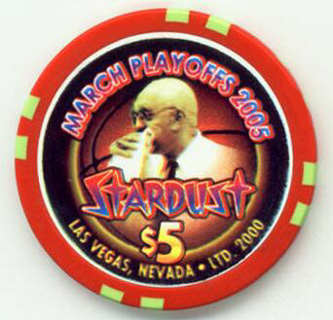 Las Vegas Stardust Jerry Tarkanian Basketball $5 Casino Chip