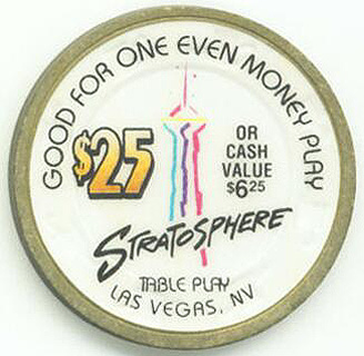 Stratosphere Even Money $25 Casino Chip
