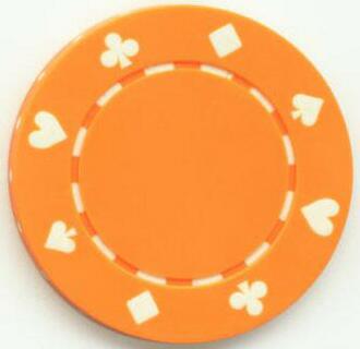 Card Suits 11.5 Gram Clay Composite Orange Poker Chip