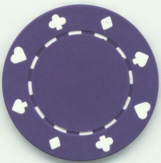 Card Suits Purple Poker Chip