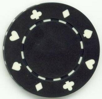 Card Suits 11.5 Gram Clay Composite Black Poker Chip