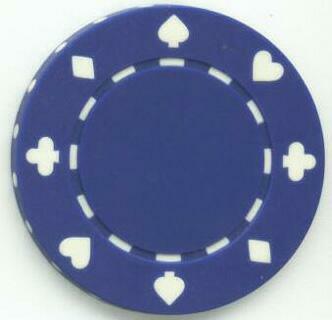 Card Suits 11.5 Gram Clay Composite Blue Poker Chip