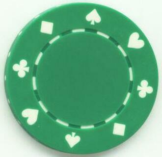 Card Suits 11.5 Gram Clay Composite Green Poker Chip