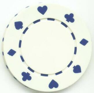 Card Suits 11.5 Gram Clay Composite White Poker Chip