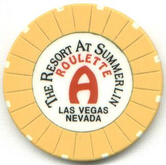 Resort at Summerlin Yellow Roulette Casino Chip