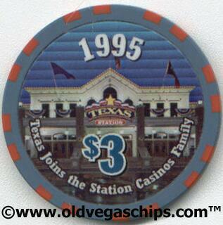 Texas Station 1995 $3 Casino Chip 