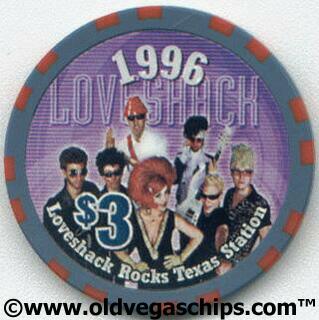 Texas Station Loveshack 1996 $3 Casino Chip
