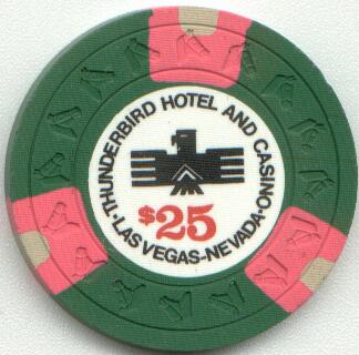 Thunderbird $25 Casino Chip