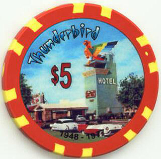 Thunderbird Hotel Fantasy/Novelty $5 Casino Chip 