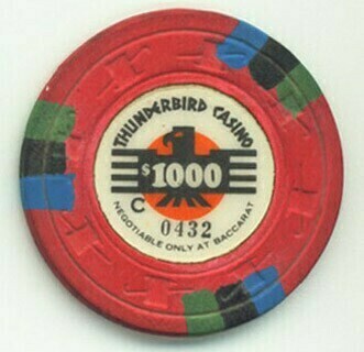 Thunderbird Hotel Baccarat $1000 Casino Chip