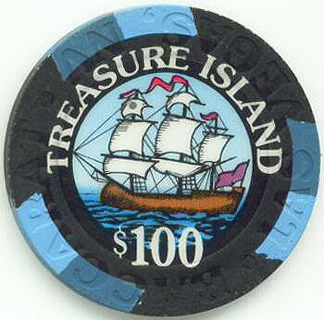 Las Vegas Treasure Island $100 Baccarat Chip