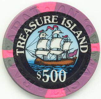 Treasure Island $500 Baccarat Chip