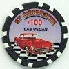 Classic Cars $100 Poker Chip 1957 Corvette