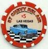 Classic Cars $5 Poker Chip 1957 Chevy Bel Aire