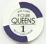 Four Queens Win Cards NCV 1 Casino Chip