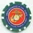 U.S. Marine Corps Green Poker Chip