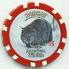 North American Bobcat $5 Poker Chip