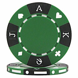 Royal Suited Tri Color Green Poker Chips