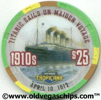 Tropicana Titanic Sails on Maiden Voyage Millennium $25 Casino Chip