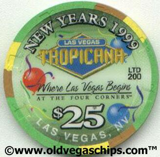 Tropicana New Year's 1999 $25 Casino Chip