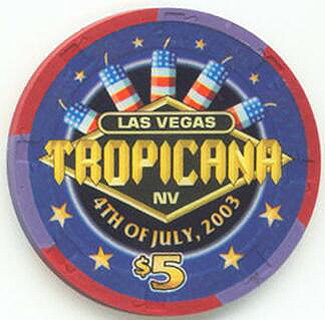 Tropicana 4th of July 2003 $5 Casino Chips
