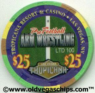 Tropicana Pro Football Arm Wrestling $25 Casino Chip