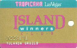 Tropicana Casino Island Winners Slot Club Card
