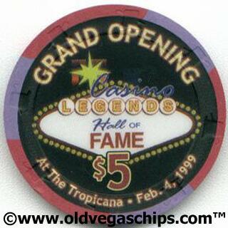 Tropicana Legends Hall of Fame $5 Casino Chip