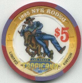 Tropicana NFR Rodeo 1995 $5 Casino Chip
