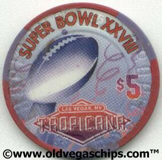 Tropicana Superbowl 1996 $5 Casino Chip