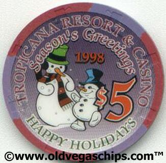 Tropicana Season's Greetings 1998 $5 Casino Chip