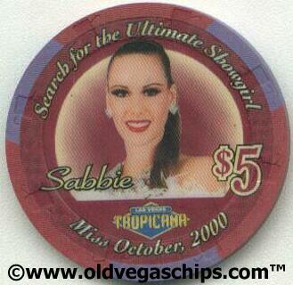 Tropicana Sabbie Showgirl $5 Casino Chip