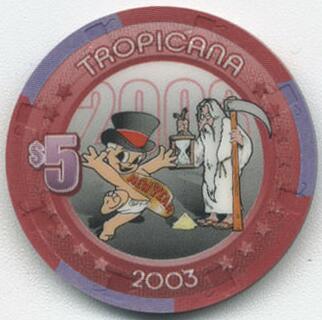 Tropicana Happy New Year 2003 $5 Casino Chip
