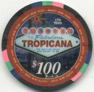 Tropicana Happy New Year 2003 $100 Casino Chip