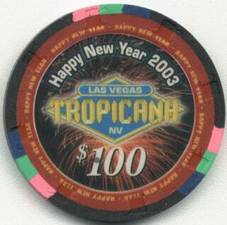 Las Vegas Tropicana New Year's 2003 $100 Casino Chip