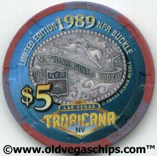 Tropicana 1989 NFR Buckle $5 Casino Chip