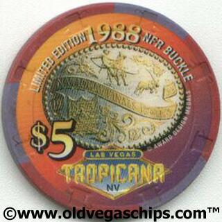 Tropicana 1988 NFR Buckle $5 Casino Chip