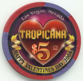 Tropicana Valentine's Day 2004 $5 Casino Chip