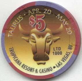 Tropicana Taurus $5 Casino Chip